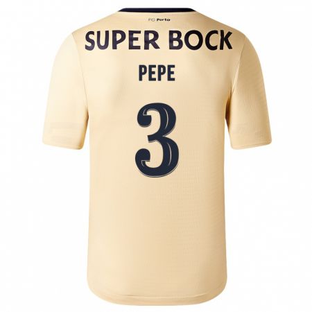 Kandiny Kinder Pepe #3 Beige-Gold Auswärtstrikot Trikot 2023/24 T-Shirt
