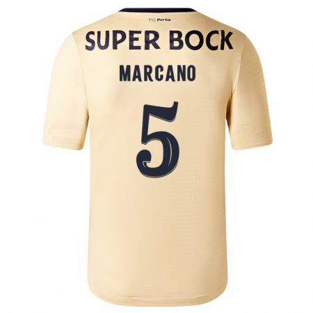 Kandiny Kinder Iván Marcano #5 Beige-Gold Auswärtstrikot Trikot 2023/24 T-Shirt