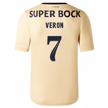 Kandiny Kinder Gabriel Veron #7 Beige-Gold Auswärtstrikot Trikot 2023/24 T-Shirt