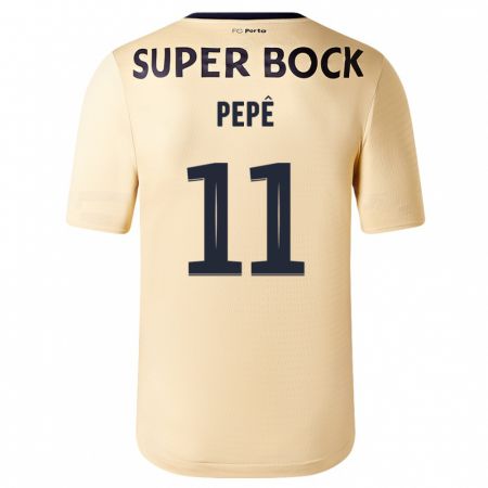 Kandiny Kinder Pepê #11 Beige-Gold Auswärtstrikot Trikot 2023/24 T-Shirt