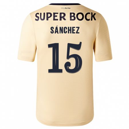 Kandiny Kinder Jorge Sánchez #15 Beige-Gold Auswärtstrikot Trikot 2023/24 T-Shirt
