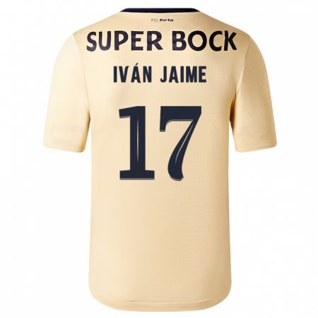 Kandiny Kinder Iván Jaime #17 Beige-Gold Auswärtstrikot Trikot 2023/24 T-Shirt