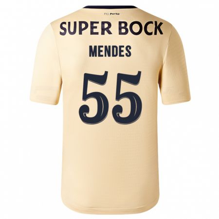 Kandiny Kinder João Mendes #55 Beige-Gold Auswärtstrikot Trikot 2023/24 T-Shirt