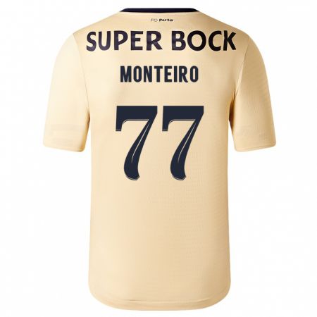 Kandiny Kinder Rui Monteiro #77 Beige-Gold Auswärtstrikot Trikot 2023/24 T-Shirt