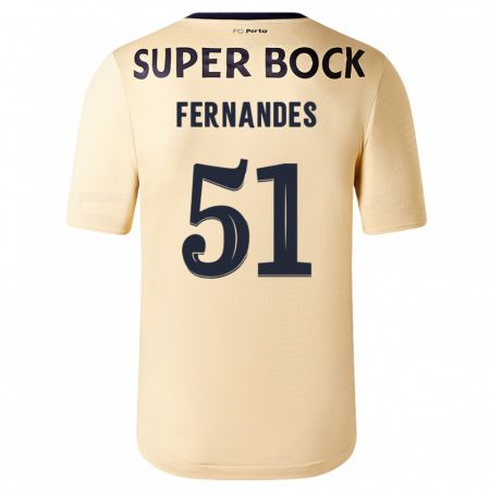 Kandiny Kinder Diogo Fernandes #51 Beige-Gold Auswärtstrikot Trikot 2023/24 T-Shirt