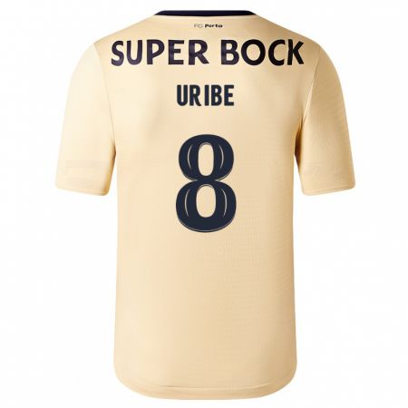 Kandiny Kinder Mateus Uribe #8 Beige-Gold Auswärtstrikot Trikot 2023/24 T-Shirt