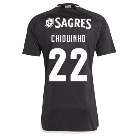 Kandiny Kinder Chiquinho #22 Schwarz Auswärtstrikot Trikot 2023/24 T-Shirt