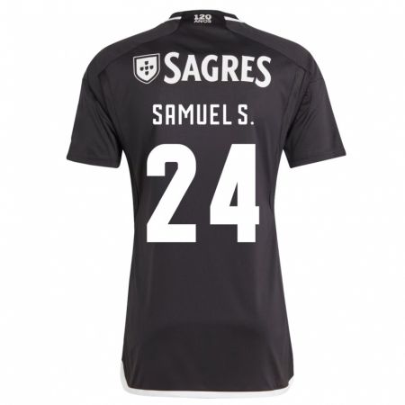 Kandiny Kinder Samuel Soares #24 Schwarz Auswärtstrikot Trikot 2023/24 T-Shirt