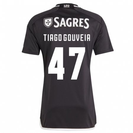Kandiny Kinder Tiago Gouveia #47 Schwarz Auswärtstrikot Trikot 2023/24 T-Shirt