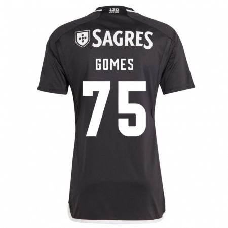 Kandiny Kinder André Gomes #75 Schwarz Auswärtstrikot Trikot 2023/24 T-Shirt