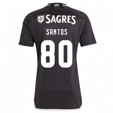 Kandiny Kinder Pedro Santos #80 Schwarz Auswärtstrikot Trikot 2023/24 T-Shirt