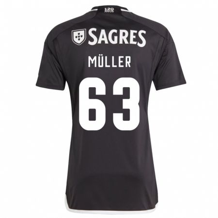 Kandiny Kinder José Müller #63 Schwarz Auswärtstrikot Trikot 2023/24 T-Shirt