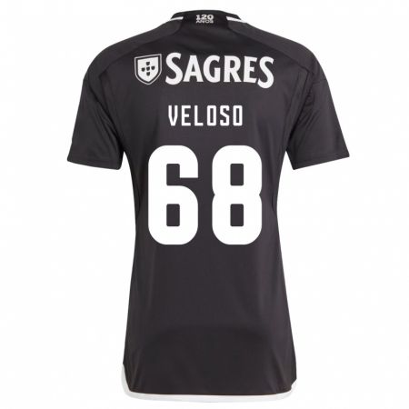 Kandiny Kinder João Veloso #68 Schwarz Auswärtstrikot Trikot 2023/24 T-Shirt