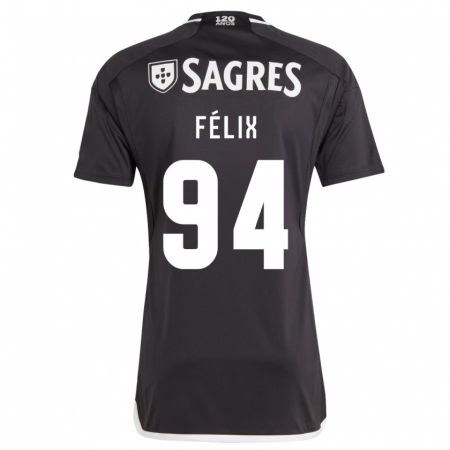Kandiny Kinder Hugo Félix #94 Schwarz Auswärtstrikot Trikot 2023/24 T-Shirt
