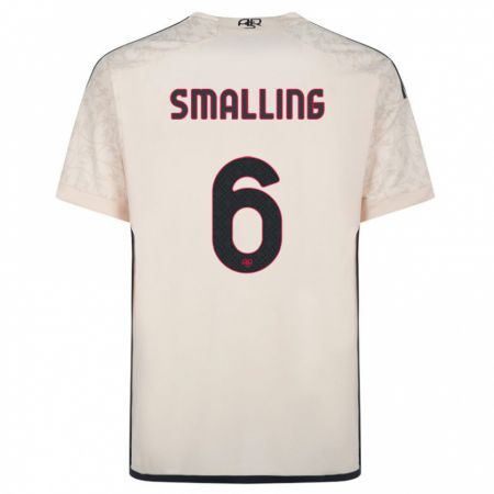 Kandiny Kinder Chris Smalling #6 Cremefarben Auswärtstrikot Trikot 2023/24 T-Shirt