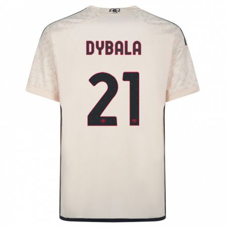 Kandiny Kinder Paulo Dybala #21 Cremefarben Auswärtstrikot Trikot 2023/24 T-Shirt