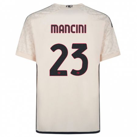 Kandiny Kinder Gianluca Mancini #23 Cremefarben Auswärtstrikot Trikot 2023/24 T-Shirt
