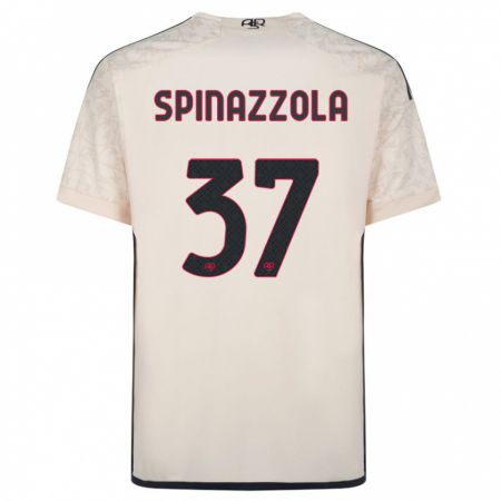 Kandiny Kinder Leonardo Spinazzola #37 Cremefarben Auswärtstrikot Trikot 2023/24 T-Shirt