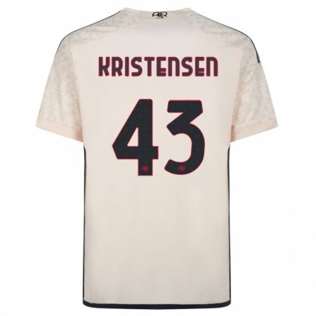 Kandiny Kinder Rasmus Kristensen #43 Cremefarben Auswärtstrikot Trikot 2023/24 T-Shirt