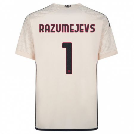 Kandiny Kinder Vladislavs Razumejevs #1 Cremefarben Auswärtstrikot Trikot 2023/24 T-Shirt