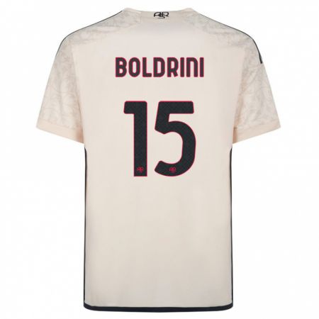 Kandiny Kinder Mattia Boldrini #15 Cremefarben Auswärtstrikot Trikot 2023/24 T-Shirt
