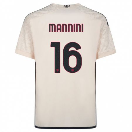 Kandiny Kinder Mattia Mannini #16 Cremefarben Auswärtstrikot Trikot 2023/24 T-Shirt