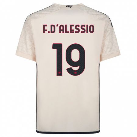 Kandiny Kinder Francesco D'alessio #19 Cremefarben Auswärtstrikot Trikot 2023/24 T-Shirt