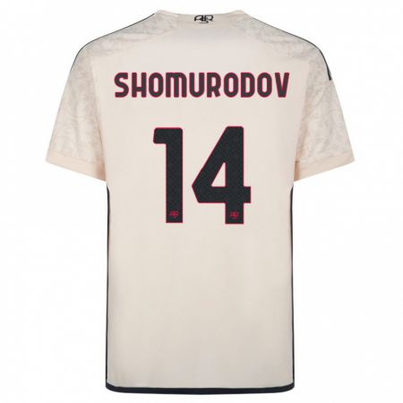 Kandiny Kinder Eldor Shomurodov #14 Cremefarben Auswärtstrikot Trikot 2023/24 T-Shirt