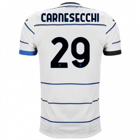 Kandiny Kinder Marco Carnesecchi #29 Weiß Auswärtstrikot Trikot 2023/24 T-Shirt