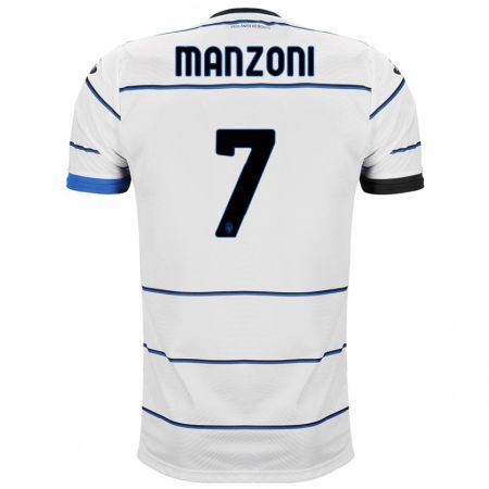 Kandiny Kinder Alberto Manzoni #7 Weiß Auswärtstrikot Trikot 2023/24 T-Shirt