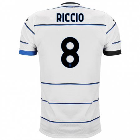 Kandiny Kinder Lorenzo Riccio #8 Weiß Auswärtstrikot Trikot 2023/24 T-Shirt