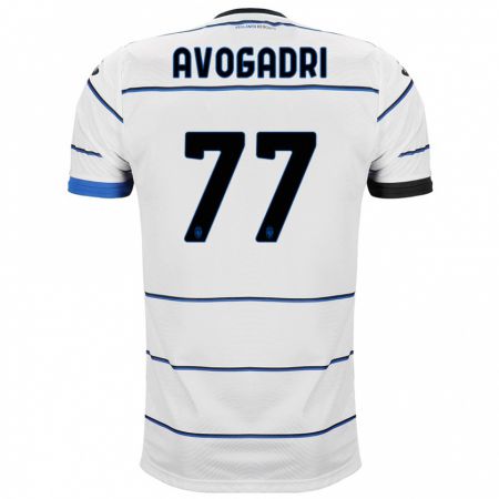 Kandiny Kinder Lorenzo Avogadri #77 Weiß Auswärtstrikot Trikot 2023/24 T-Shirt