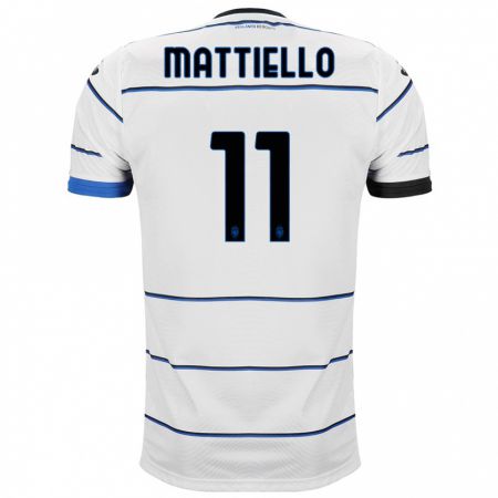 Kandiny Kinder Federico Mattiello #11 Weiß Auswärtstrikot Trikot 2023/24 T-Shirt
