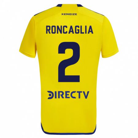 Kandiny Kinder Facundo Roncaglia #2 Gelb Auswärtstrikot Trikot 2023/24 T-Shirt