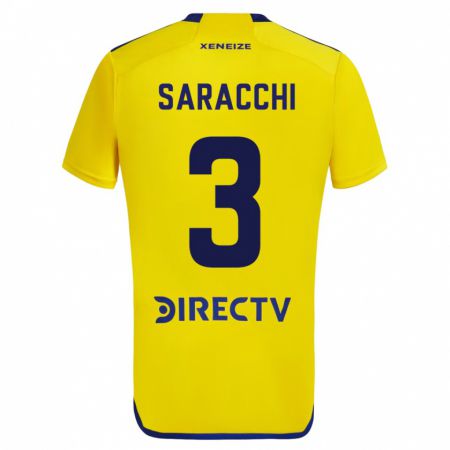 Kandiny Kinder Marcelo Saracchi #3 Gelb Auswärtstrikot Trikot 2023/24 T-Shirt