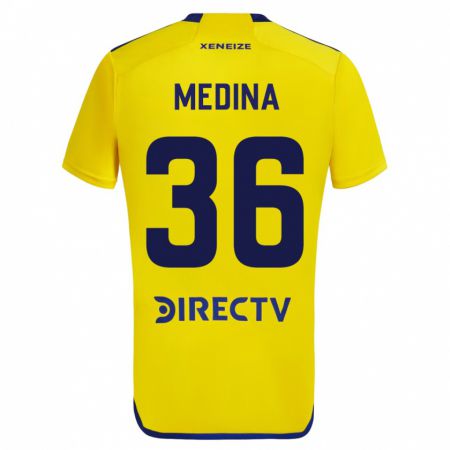 Kandiny Kinder Cristian Medina #36 Gelb Auswärtstrikot Trikot 2023/24 T-Shirt