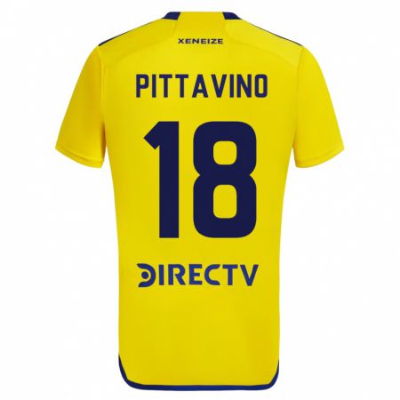 Kandiny Kinder Rodrigo Pittavino #18 Gelb Auswärtstrikot Trikot 2023/24 T-Shirt
