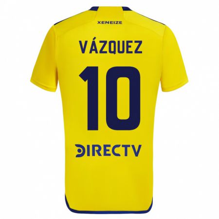 Kandiny Kinder Lucas Vázquez #10 Gelb Auswärtstrikot Trikot 2023/24 T-Shirt