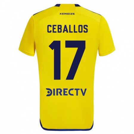 Kandiny Kinder Julián Ceballos #17 Gelb Auswärtstrikot Trikot 2023/24 T-Shirt