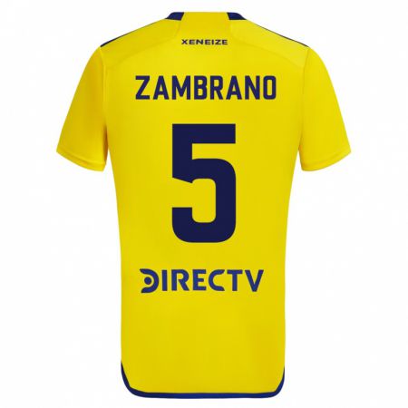 Kandiny Kinder Carlos Zambrano #5 Gelb Auswärtstrikot Trikot 2023/24 T-Shirt