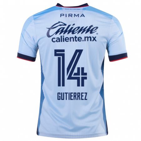 Kandiny Kinder Alexis Gutiérrez #14 Himmelblau Auswärtstrikot Trikot 2023/24 T-Shirt
