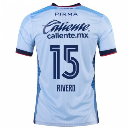 Kandiny Kinder Ignacio Rivero #15 Himmelblau Auswärtstrikot Trikot 2023/24 T-Shirt