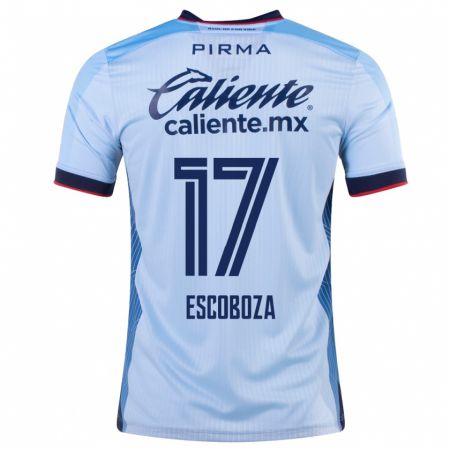 Kandiny Kinder Alonso Escoboza #17 Himmelblau Auswärtstrikot Trikot 2023/24 T-Shirt