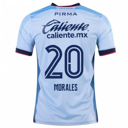 Kandiny Kinder Iván Morales #20 Himmelblau Auswärtstrikot Trikot 2023/24 T-Shirt