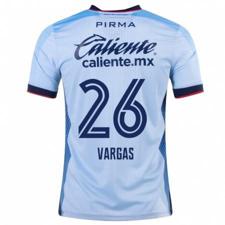 Kandiny Kinder Carlos Vargas #26 Himmelblau Auswärtstrikot Trikot 2023/24 T-Shirt