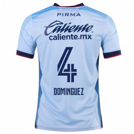 Kandiny Kinder Julio Cesar Dominguez #4 Himmelblau Auswärtstrikot Trikot 2023/24 T-Shirt