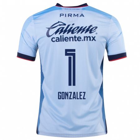 Kandiny Kinder Itzayana Gonzalez #1 Himmelblau Auswärtstrikot Trikot 2023/24 T-Shirt
