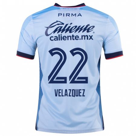 Kandiny Kinder Hireri Velazquez #22 Himmelblau Auswärtstrikot Trikot 2023/24 T-Shirt