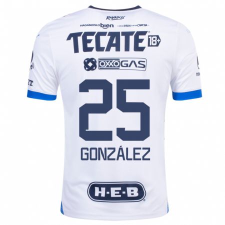 Kandiny Kinder Jonathan González #25 Weiß Auswärtstrikot Trikot 2023/24 T-Shirt