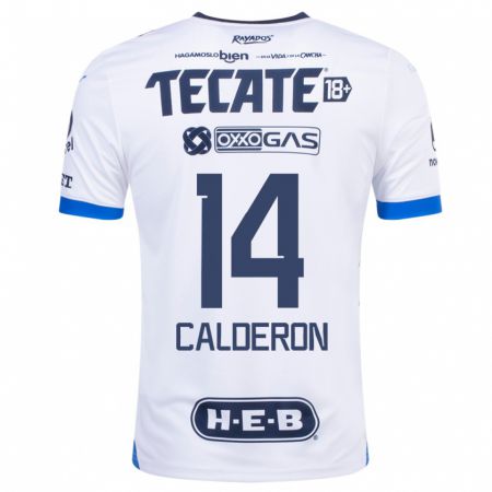Kandiny Kinder Alejandra Calderon #14 Weiß Auswärtstrikot Trikot 2023/24 T-Shirt